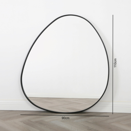 Anax Black Framed Pebble Wall Mirror 110 x 90cm - Home Garden Direct - Wilko - thumbnail 5
