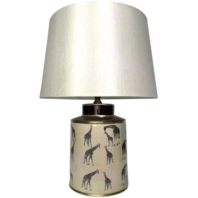 Acacia Home 33cm Ceramic Floral Table Lamp with Fabric Drum Shade - Size: 33 x 17 x 17cm - Multi - Wilko - image 1