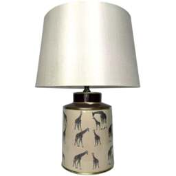 Acacia Home 33cm Ceramic Floral Table Lamp with Fabric Drum Shade - Size: 33 x 17 x 17cm - Multi - Wilko - thumbnail 1