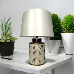 Acacia Home 33cm Ceramic Floral Table Lamp with Fabric Drum Shade - Size: 33 x 17 x 17cm - Multi - Wilko - thumbnail 3