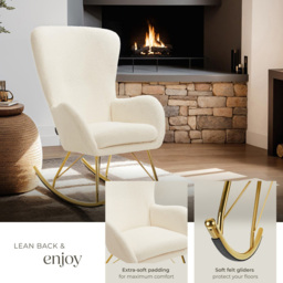 tectake Cream and Gold Swing Rocking Chair - Size: Single - Wilko - thumbnail 5