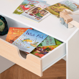 Playful Haven White Kids Desk and Chair Set - Size: 70 x 50 x 75cm - Wilko - thumbnail 4