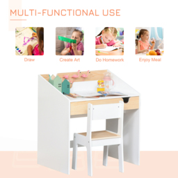 Playful Haven White Kids Desk and Chair Set - Size: 70 x 50 x 75cm - Wilko - thumbnail 5