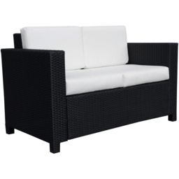 Outsunny 2 Seater Black Rattan Padded Garden Loveseat - Wilko - thumbnail 3