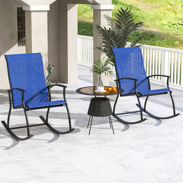 Costway Set of 2 Navy Garden Rocking Chair - Wilko - image 1