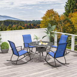 Costway Set of 2 Navy Garden Rocking Chair - Wilko - thumbnail 5