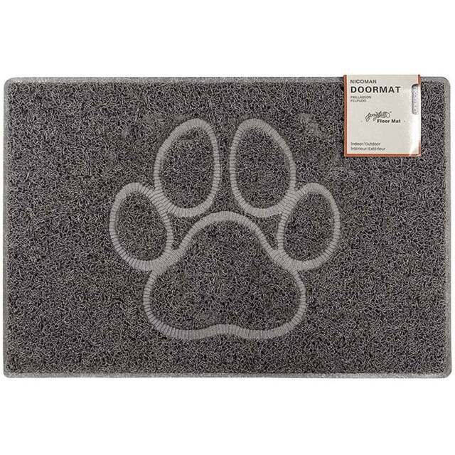 Oseasons Grey Paw Embossed Doormat 60 x 40cm - Wilko - image 1