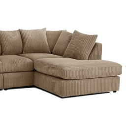Luxor 4 Seater Coffee Jumbo Cord Right Hand Facing Scatter Back L Shaped Corner Sofa Set - Cream - Wilko - thumbnail 5