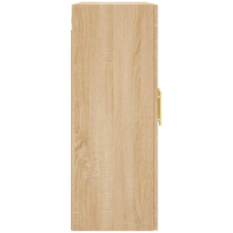vidaXL 2 Door 3 Shelf Sonoma Oak Wall Mounted Cabinet - Size: 90 x 69.5 x 34cm - Brown - Wilko - thumbnail 7