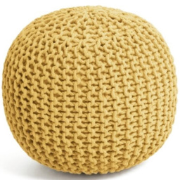 Kaikoo Knitted Ochre Knitted Pod Pouffe - Size: 50  x 35  x 50cm - Wilko - thumbnail 4