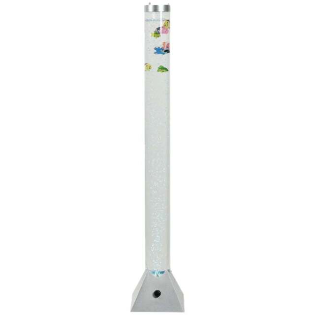 ValueLights Colour Changing Sensory Bubble Floor Lamp 90cm - Size: 90.5 x 18 x 18cm - Silver - Wilko