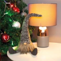 St Helens Fabric Grey Check Hat Santa-Gonk Decoration - Size: 430 x 90 x 90cm - Wilko - thumbnail 6