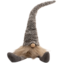 St Helens Fabric Grey Check Hat Santa-Gonk Decoration - Size: 430 x 90 x 90cm - Wilko - thumbnail 1