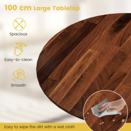 Costway 4 Seater Round Dining Table Walnut - Brown - Wilko - thumbnail 7