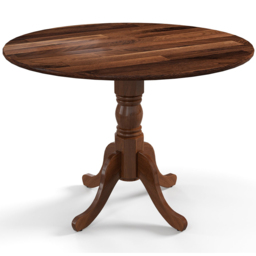 Costway 4 Seater Round Dining Table Walnut - Brown - Wilko - thumbnail 3