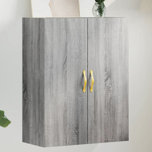 vidaXL 2 Door Grey Sonoma Wall Mounted Cabinet - Size: 90 x 69.5 x 34cm - Wilko - image 1