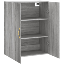 vidaXL 2 Door Grey Sonoma Wall Mounted Cabinet - Size: 90 x 69.5 x 34cm - Wilko - thumbnail 5