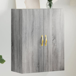 vidaXL 2 Door Grey Sonoma Wall Mounted Cabinet - Size: 90 x 69.5 x 34cm - Wilko - thumbnail 1