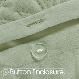 Velosso Double Sage Savannah Velvet Duvet Set - Wilko - thumbnail 5