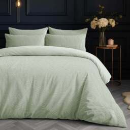 Velosso Double Sage Savannah Velvet Duvet Set - Wilko