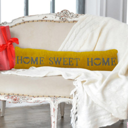 Velosso Ochre Home Sweet Home Draught Excluder - Size: 24 x 90 x 10cm - Orange - Wilko - thumbnail 3