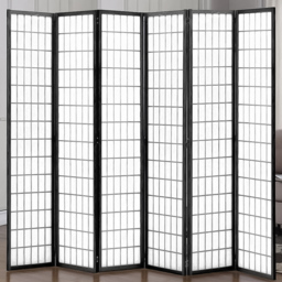 Living and Home 6 Panel Black Folding Wooden Privacy Screen - Size: 180 x 270 x 1cm - Wilko - thumbnail 3
