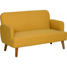 HOMCOM 2 Seater Yellow Velvet Thick Padding Sofa - Wilko - thumbnail 3
