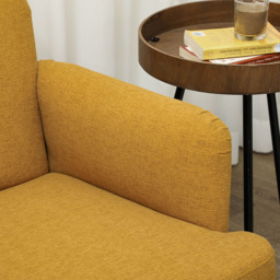 HOMCOM 2 Seater Yellow Velvet Thick Padding Sofa - Wilko - thumbnail 4