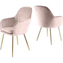 Pair of Muse Accent Chairs in Velvet Upholstery - Pink - Size: 83.5 x 55 x 58cm - Genesis - Wilko - thumbnail 3