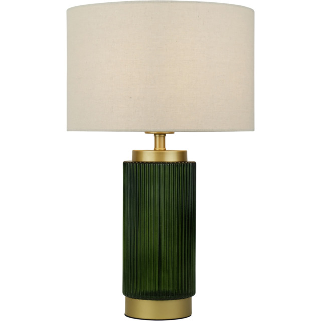 Boden Glass Table Lamp Green - Wilko - image 1