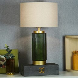Boden Glass Table Lamp Green - Wilko - thumbnail 2