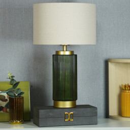 Boden Glass Table Lamp Green - Wilko - thumbnail 6