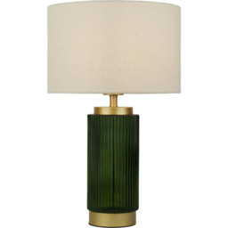 Boden Glass Table Lamp Green - Wilko - thumbnail 1