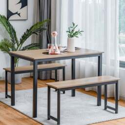 Costway 4 Seater Dining Set Natural - Cream - Wilko