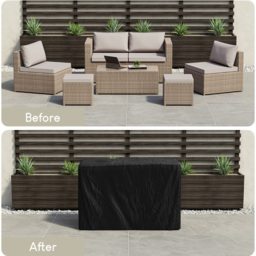 Garden Vida Black Polyester Garden Furniture Cover 146 x 74 x 109cm - Size: 109 x 146 x 74cm - Wilko - thumbnail 6