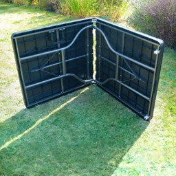 Garden Gear 4 Seater Rattan and Wood Effect Folding Plastic Dining Table Black - Wilko - thumbnail 4