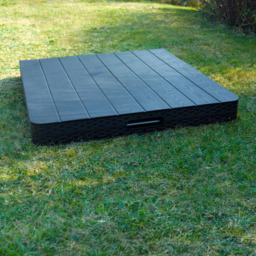 Garden Gear 4 Seater Rattan and Wood Effect Folding Plastic Dining Table Black - Wilko - thumbnail 3
