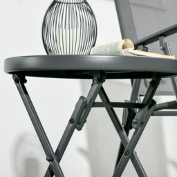 Outsunny Black Glass Top Round Foldable Garden Table - Size: 45 x 45 x 50cm - Wilko - thumbnail 4