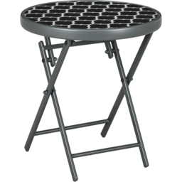 Outsunny Black Glass Top Round Foldable Garden Table - Size: 45 x 45 x 50cm - Wilko - thumbnail 3