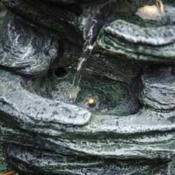 Living and Home Solar Grey Rockery Water Fountain with LED Lights - Black - Wilko - thumbnail 7