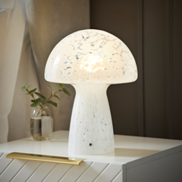 ValueLights Beau White Confetti Mushroom Glass LED Table Lamp - Size: 28 x 22 x 22cm - Wilko - thumbnail 7
