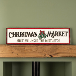 Samuel Alexander White Wooden Christmas Market Hanging Sign 2.9ft - Size: 29 x 82 x 82cm - Multi - Wilko - thumbnail 3