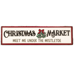Samuel Alexander White Wooden Christmas Market Hanging Sign 2.9ft - Size: 29 x 82 x 82cm - Multi - Wilko