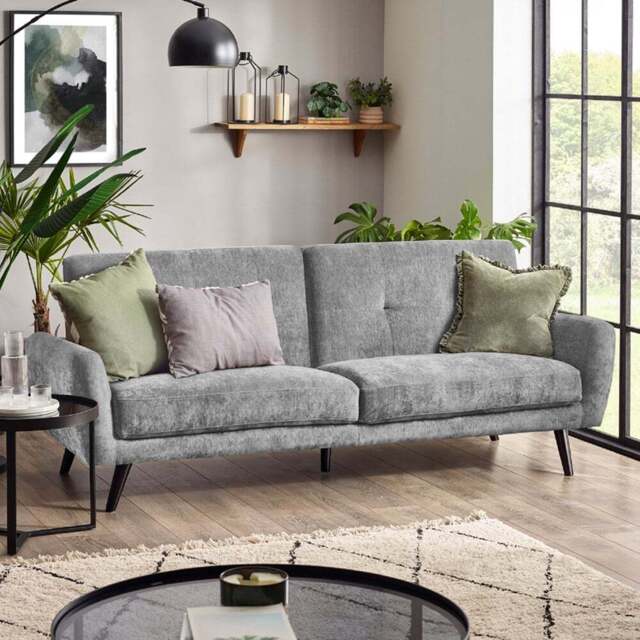 Julian Bowen Monza 2 Seater Dove Fabric Sofa Bed - Grey - Wilko - image 1