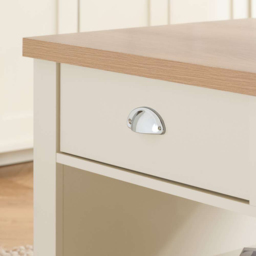 Highgate 2 Drawer Cream and Oak Coffee Table - Size: 53 x 99 x 50cm - White - Birlea - Wilko - thumbnail 7