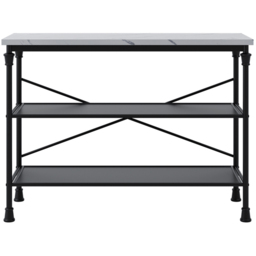 Fairmont 2 Shelf Black and White Marble Effect Console Table - Size: 800 x 1100 x 400cm - LPD Home - Wilko - thumbnail 4