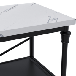 Fairmont 2 Shelf Black and White Marble Effect Console Table - Size: 800 x 1100 x 400cm - LPD Home - Wilko - thumbnail 6