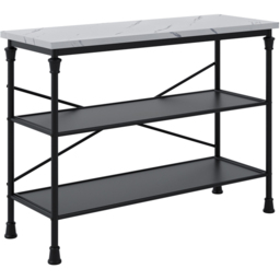 Fairmont 2 Shelf Black and White Marble Effect Console Table - Size: 800 x 1100 x 400cm - LPD Home - Wilko - thumbnail 3