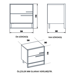 Decorotika Polka 2 Drawer White Marble Effect and Gold Bedside Table - Multi - Wilko - thumbnail 6