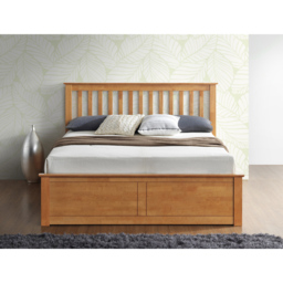 Malmo Double Oak Wooden Ottoman Bed - Brown - Bedmaster - Wilko - thumbnail 4